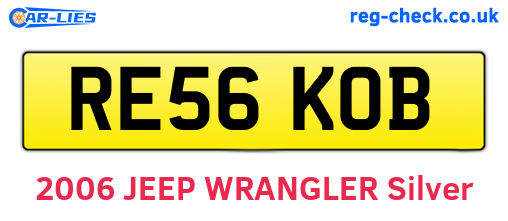 RE56KOB are the vehicle registration plates.