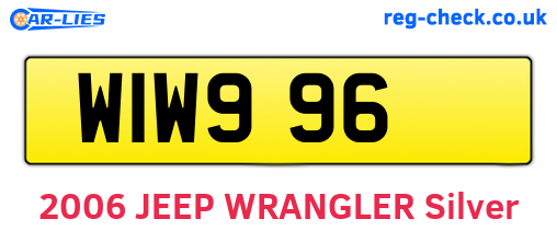 WIW996 are the vehicle registration plates.