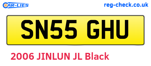 SN55GHU are the vehicle registration plates.