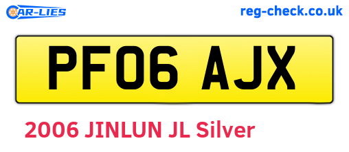 PF06AJX are the vehicle registration plates.