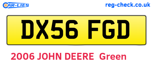 DX56FGD are the vehicle registration plates.