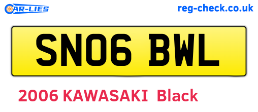 SN06BWL are the vehicle registration plates.