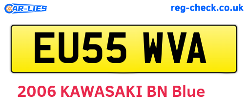 EU55WVA are the vehicle registration plates.