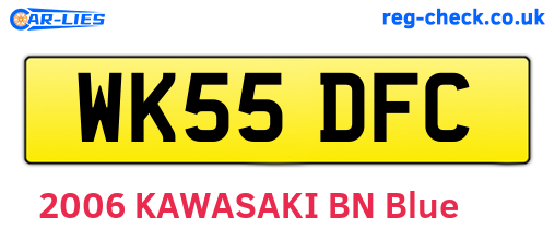 WK55DFC are the vehicle registration plates.