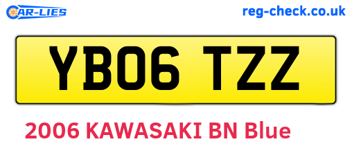 YB06TZZ are the vehicle registration plates.