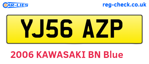 YJ56AZP are the vehicle registration plates.