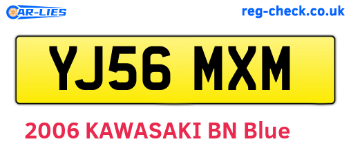 YJ56MXM are the vehicle registration plates.