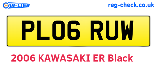 PL06RUW are the vehicle registration plates.