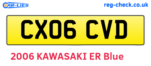 CX06CVD are the vehicle registration plates.