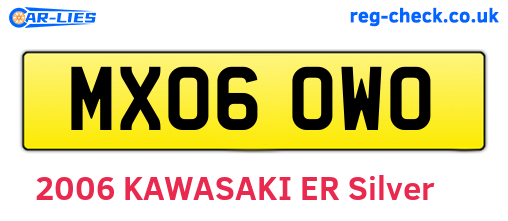 MX06OWO are the vehicle registration plates.