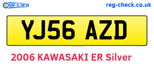 YJ56AZD are the vehicle registration plates.
