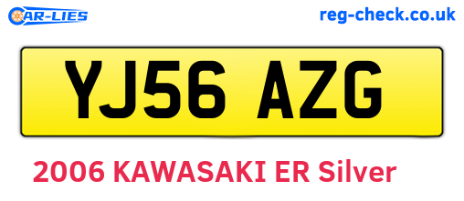 YJ56AZG are the vehicle registration plates.