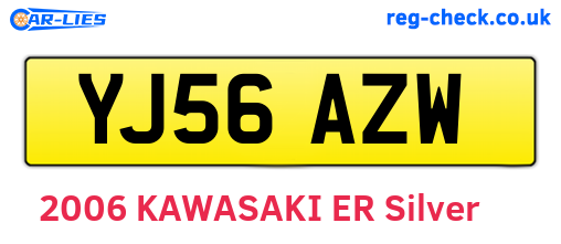 YJ56AZW are the vehicle registration plates.