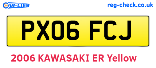 PX06FCJ are the vehicle registration plates.