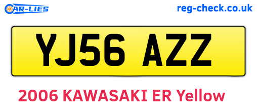 YJ56AZZ are the vehicle registration plates.
