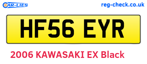 HF56EYR are the vehicle registration plates.