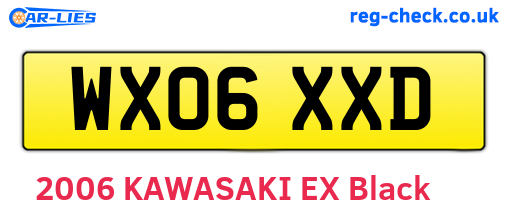 WX06XXD are the vehicle registration plates.