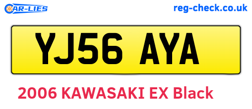 YJ56AYA are the vehicle registration plates.