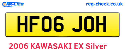 HF06JOH are the vehicle registration plates.