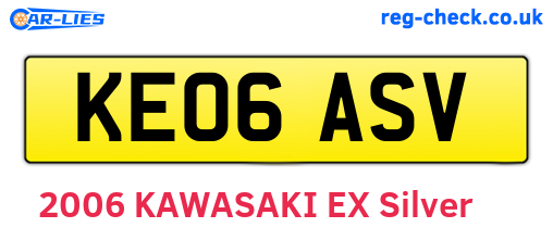 KE06ASV are the vehicle registration plates.