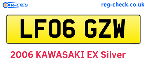 LF06GZW are the vehicle registration plates.