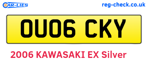 OU06CKY are the vehicle registration plates.