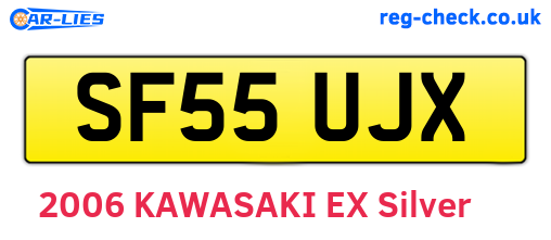 SF55UJX are the vehicle registration plates.