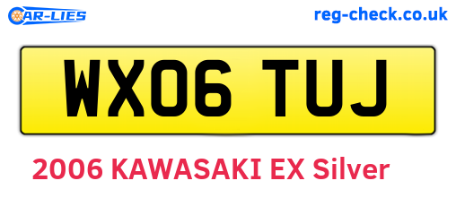 WX06TUJ are the vehicle registration plates.