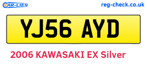 YJ56AYD are the vehicle registration plates.