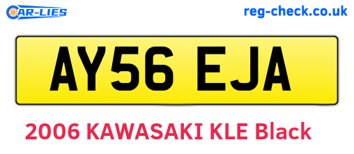 AY56EJA are the vehicle registration plates.
