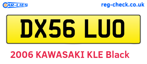 DX56LUO are the vehicle registration plates.