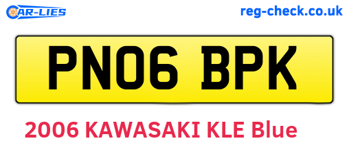 PN06BPK are the vehicle registration plates.