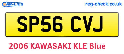 SP56CVJ are the vehicle registration plates.