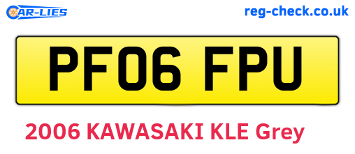 PF06FPU are the vehicle registration plates.