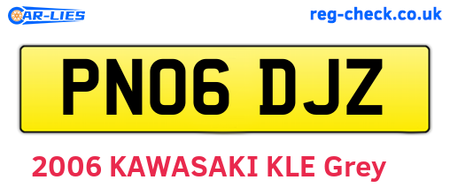 PN06DJZ are the vehicle registration plates.