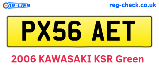 PX56AET are the vehicle registration plates.