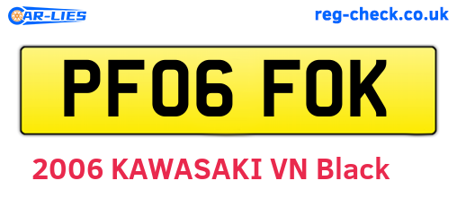 PF06FOK are the vehicle registration plates.