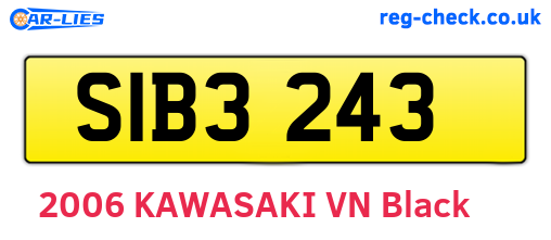 SIB3243 are the vehicle registration plates.