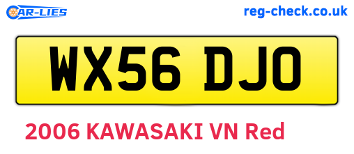 WX56DJO are the vehicle registration plates.