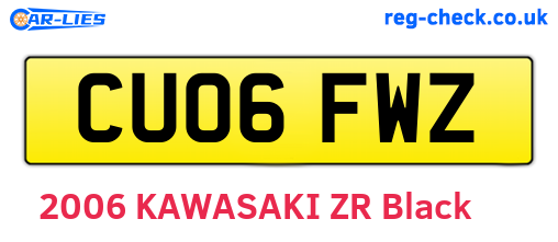 CU06FWZ are the vehicle registration plates.