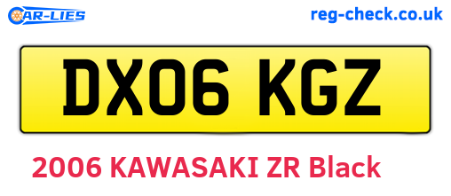 DX06KGZ are the vehicle registration plates.