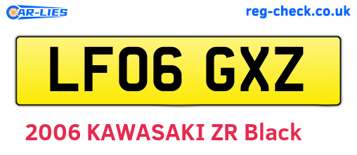 LF06GXZ are the vehicle registration plates.