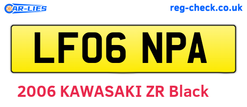 LF06NPA are the vehicle registration plates.