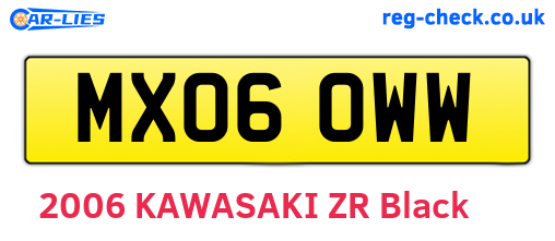 MX06OWW are the vehicle registration plates.