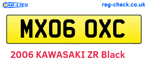 MX06OXC are the vehicle registration plates.