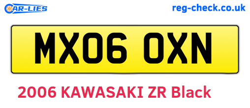 MX06OXN are the vehicle registration plates.