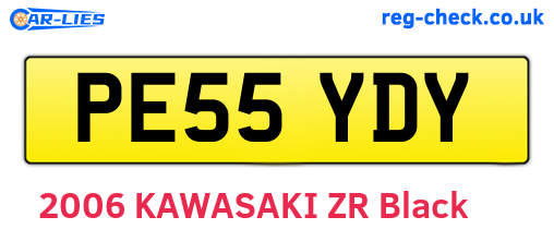 PE55YDY are the vehicle registration plates.