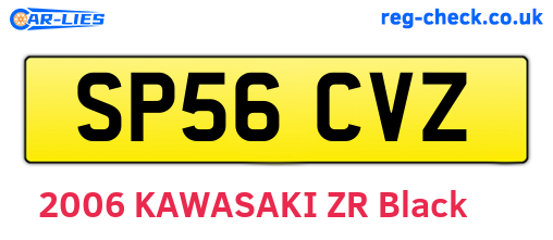 SP56CVZ are the vehicle registration plates.