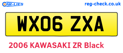 WX06ZXA are the vehicle registration plates.