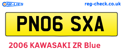 PN06SXA are the vehicle registration plates.